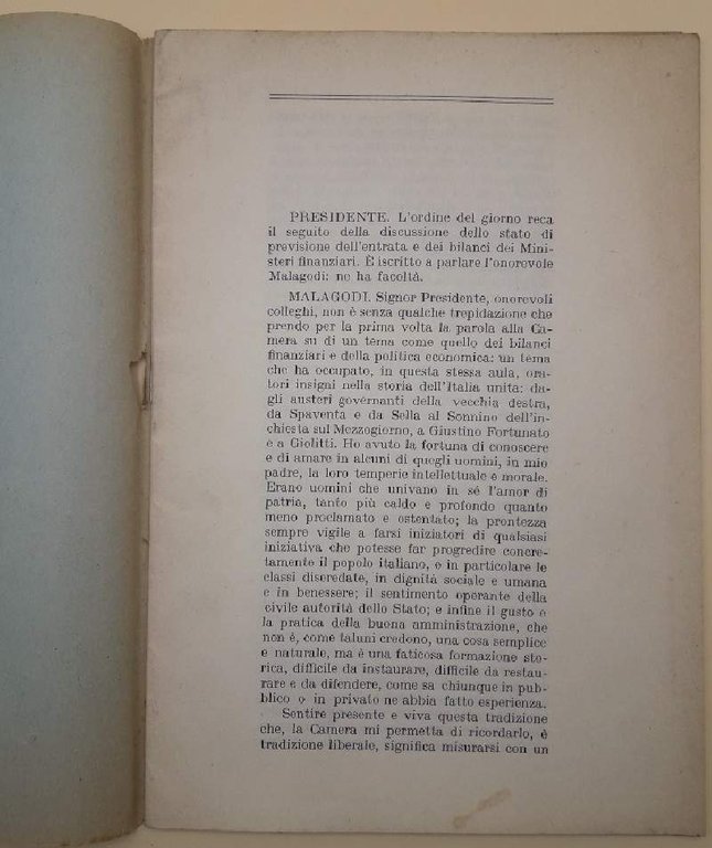 PER UNA MODERNA POLITICA ECONOMICA E FINANZIARIA LIBERALE( 1953)