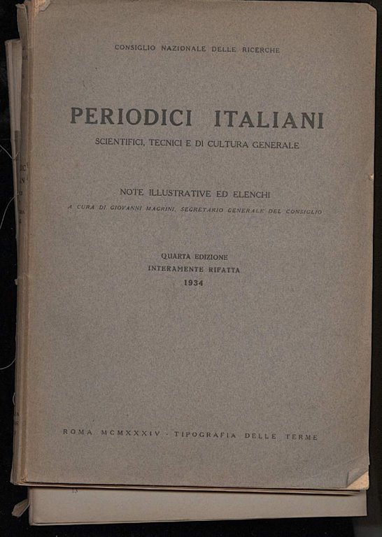 PERIODICI ITALIANI - Scientifici, tecnici e di cultura generale
