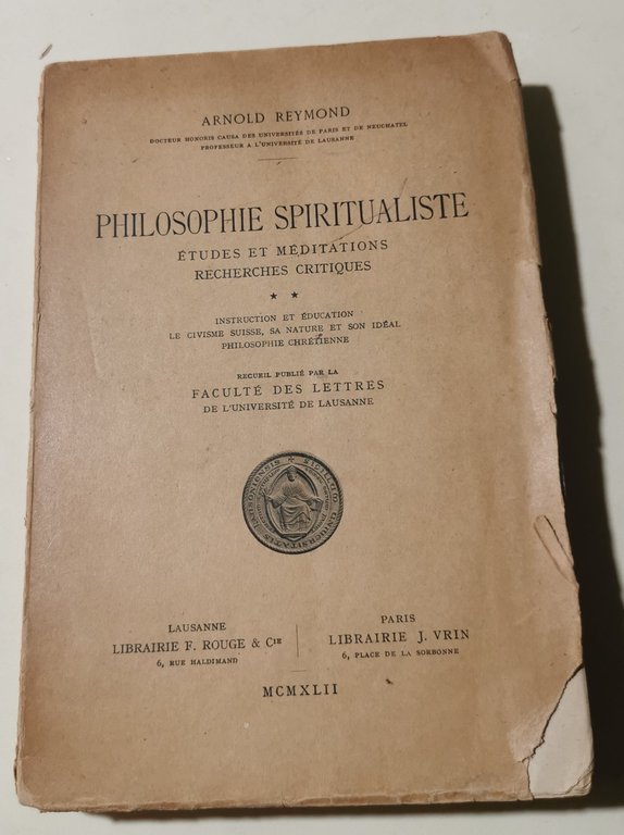 Philosophie spiritualiste - Etudes et meditations recherches critiques | Immagine Gallery 1