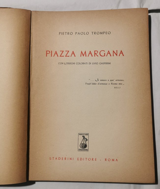 Piazza Margana- con 5 disegni colorati di Livio Gasperini