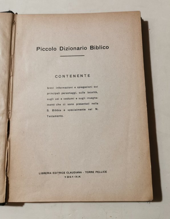 Piccolo Dizionario Biblico