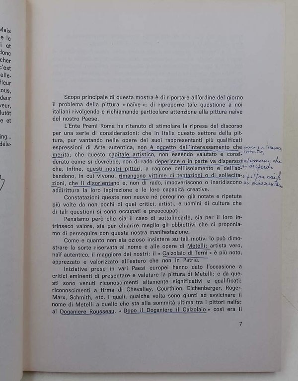 PITTORI NAIFS ITALIANI E FRANCESI( 1964)