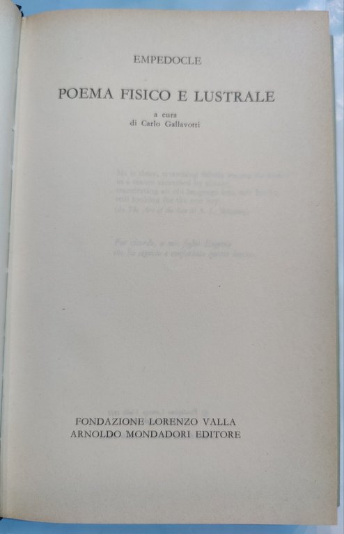 Poema fisico e lustrale