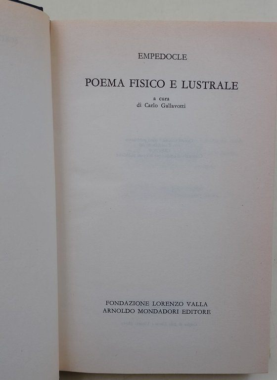 Poema fisico e lustrale