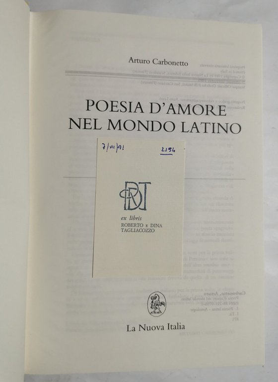 Poesia d'amore nel mondo latino