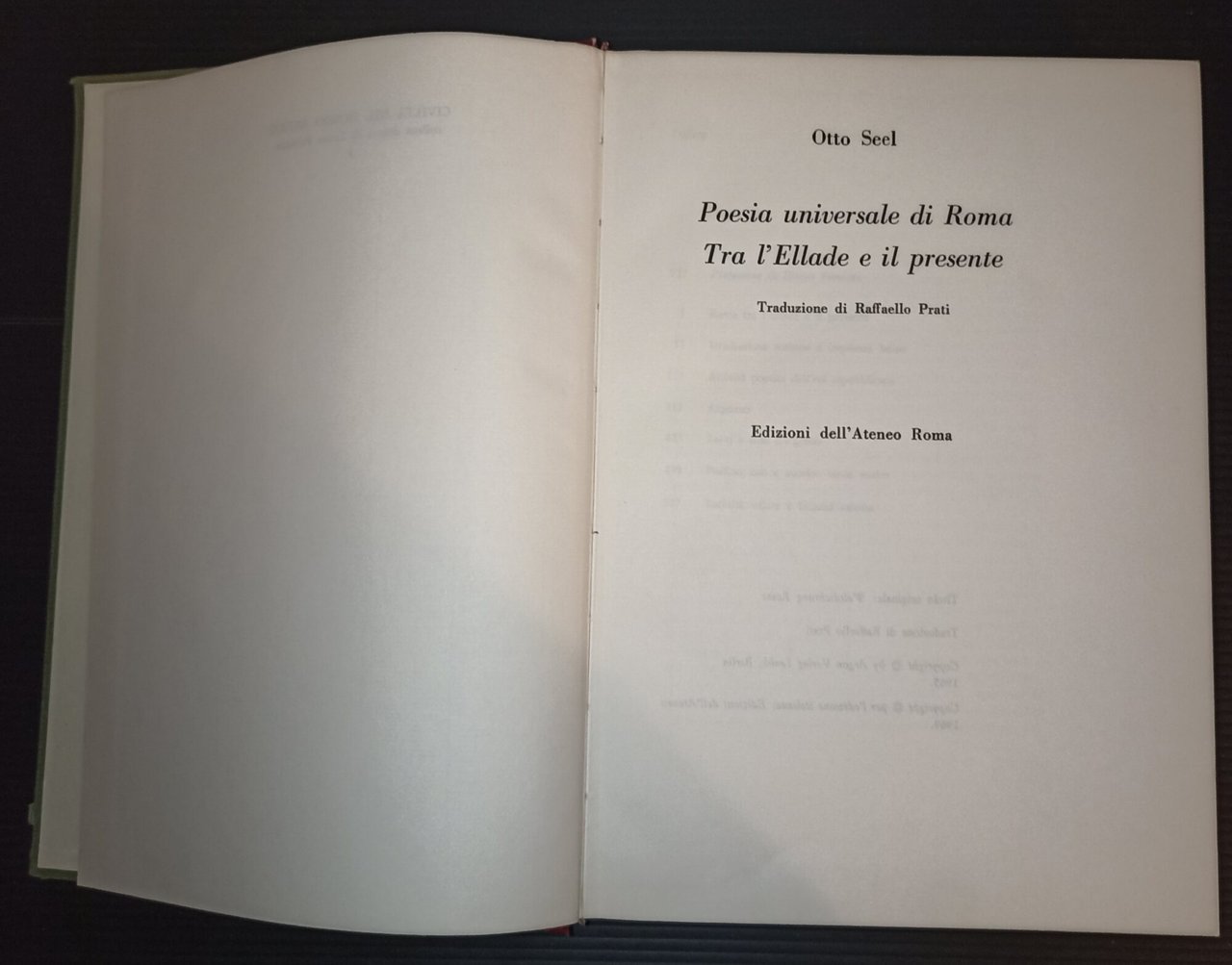 Poesia universale di Roma. Tra l'Ellade e il presente