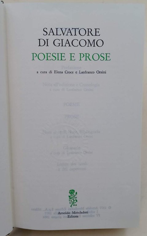POESIE E PROSE (1984)