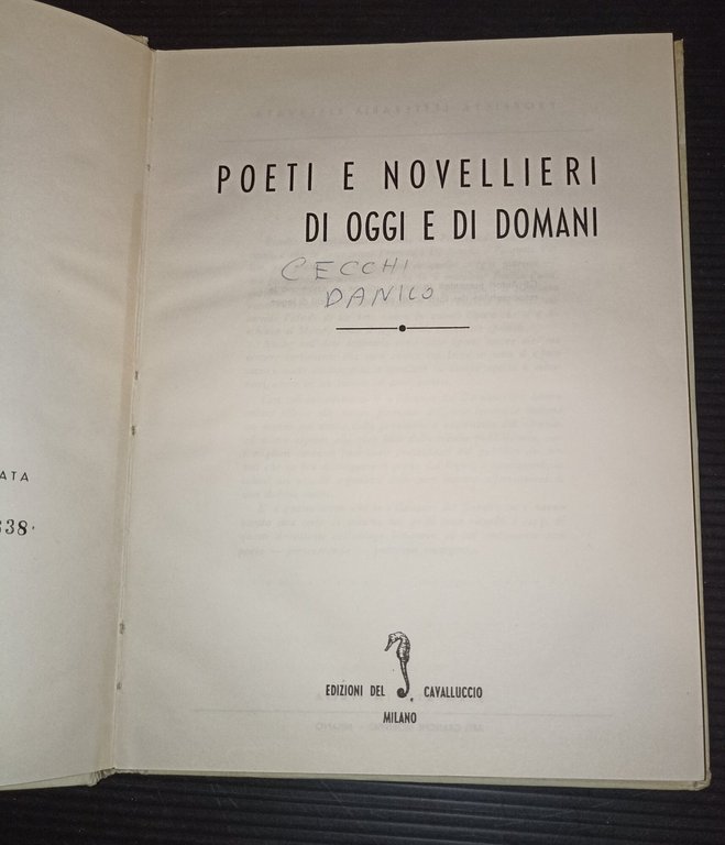 Poeti e novellieri di oggi e di domani