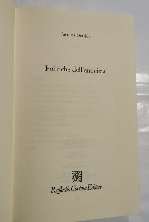 Politiche dell'amicizia