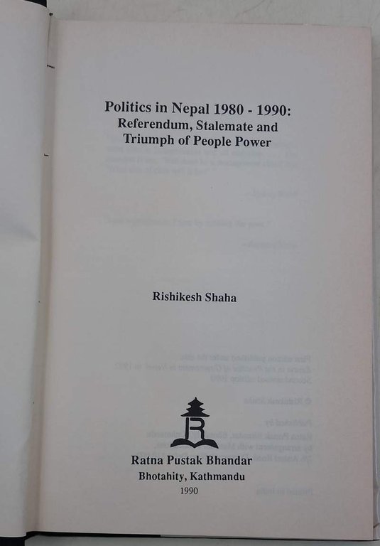 POLITICS IN NEPAL 1980-1990(1990)