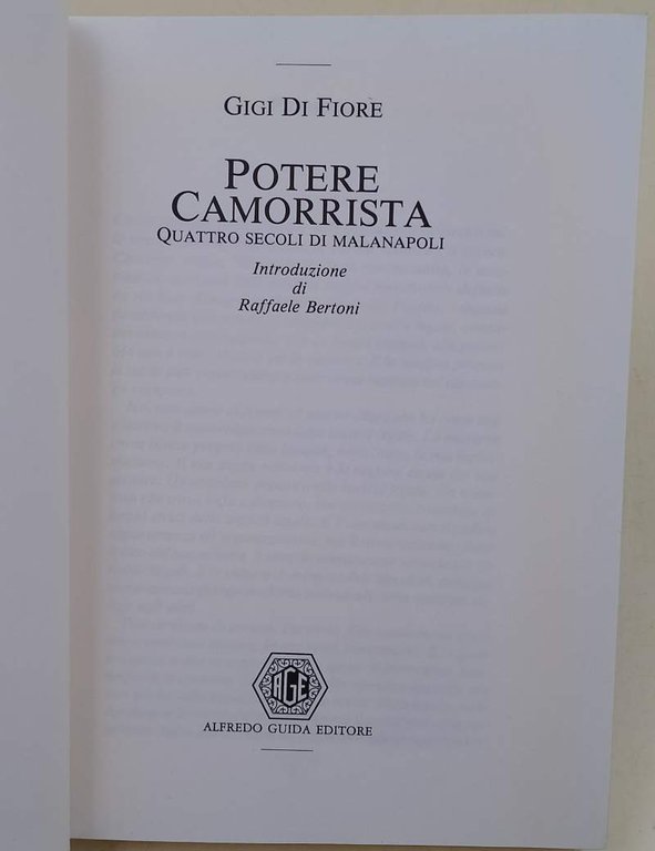 POTERE CAMORRISTA-QUATTRO SECOLI DI MALANAPOLI(1993)