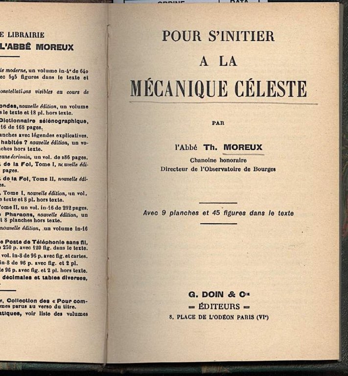 POUR S'INITIER A LA MECANIQUE CELESTE