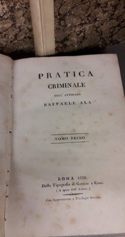 PRATICA CRIMINALE (1829)