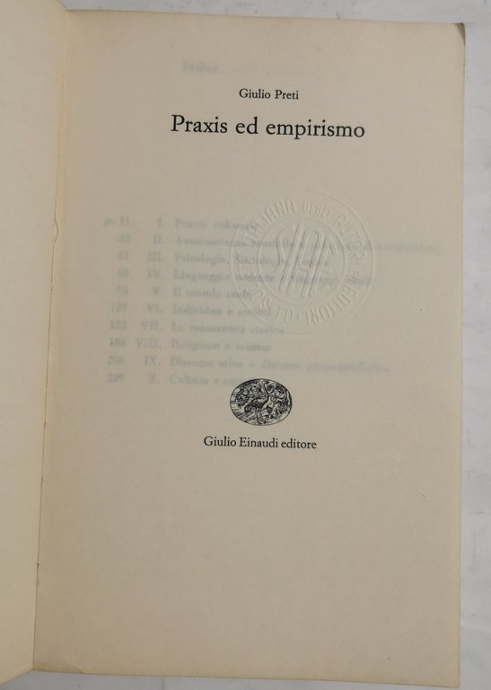 Praxis ed empirismo