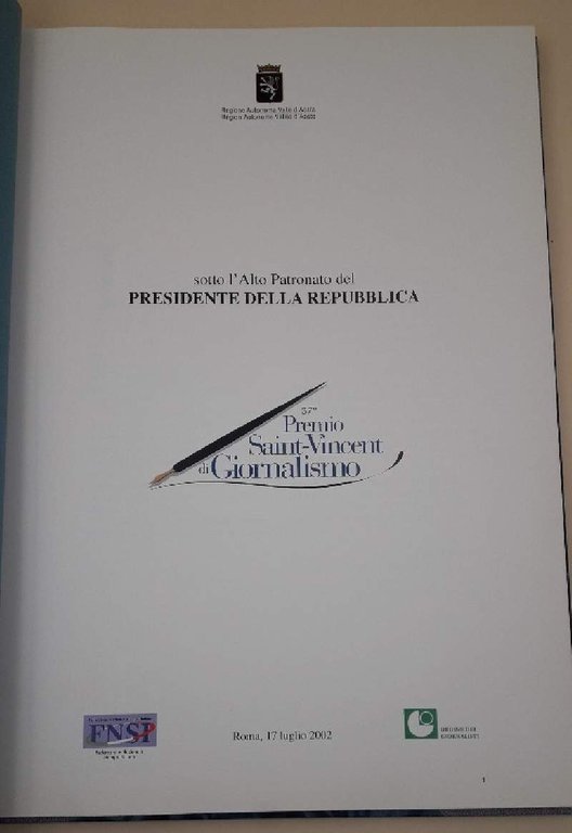 PREMIO SAINT-VINCENT DI GIORNALISMO(2002)