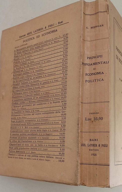 PRINCIPI FONDAMENTALI DI ECONOMIA POLITICA( 1925)