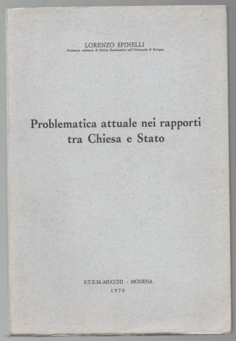 PROBLEMATICA ATTUALE NEI RAPPORTI TRA CHIESA E STATO (1970) | Immagine principale