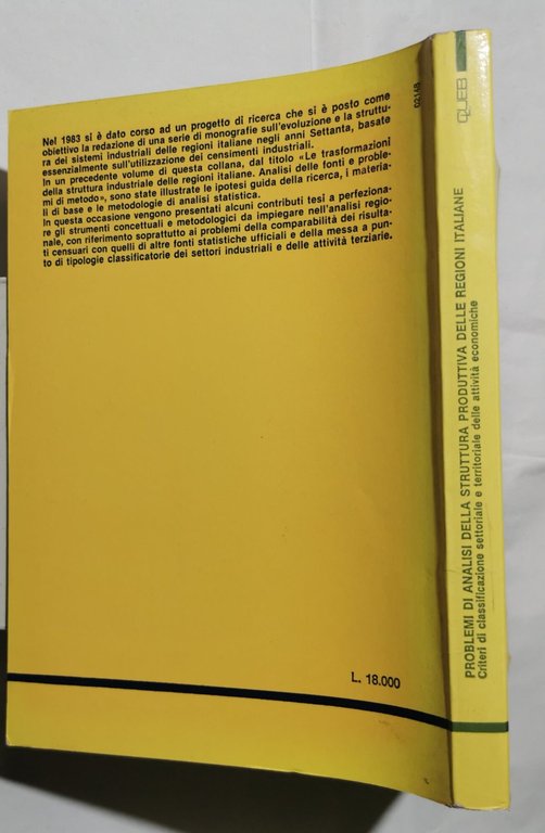 Problemi di analisi della struttura produttiva delle regioni italiane