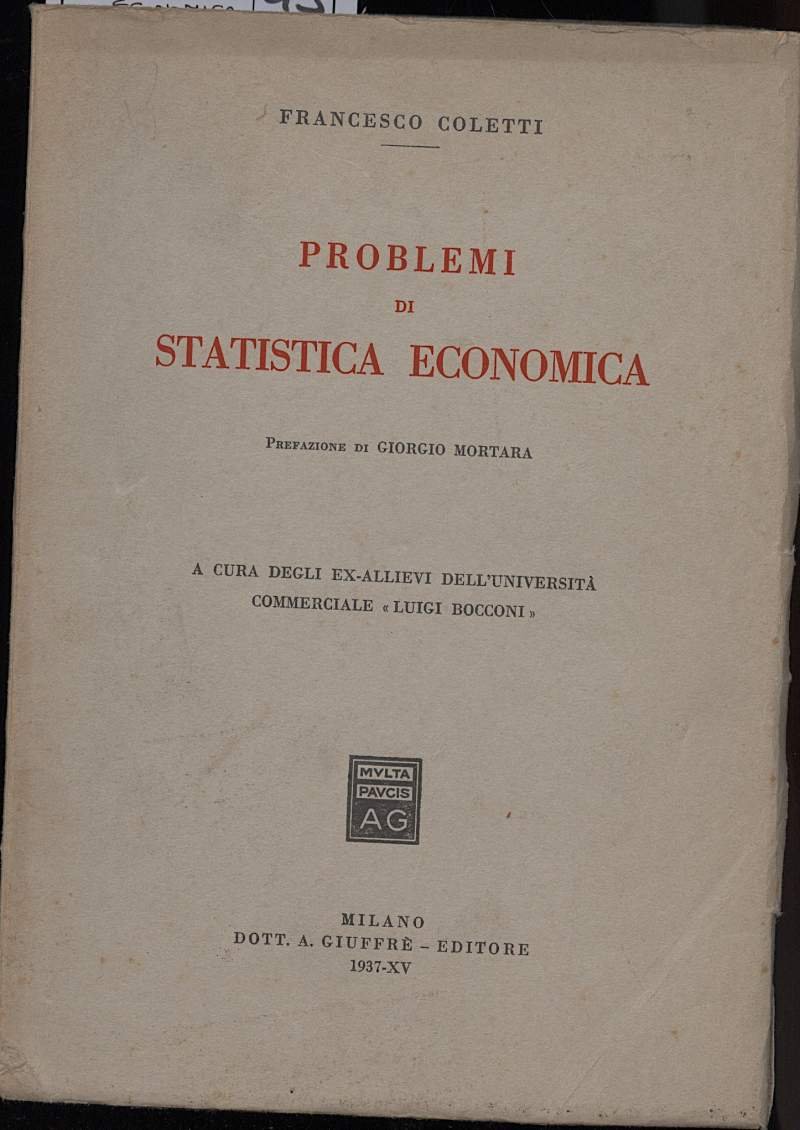 PROBLEMI DI STATISTICA ECONOMICA