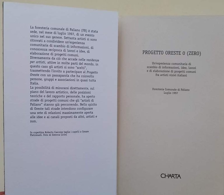 PROGETTO ORESTE O(ZERO)/COME SPIEGARE A MIA MADRE CHE CIO' CHE …