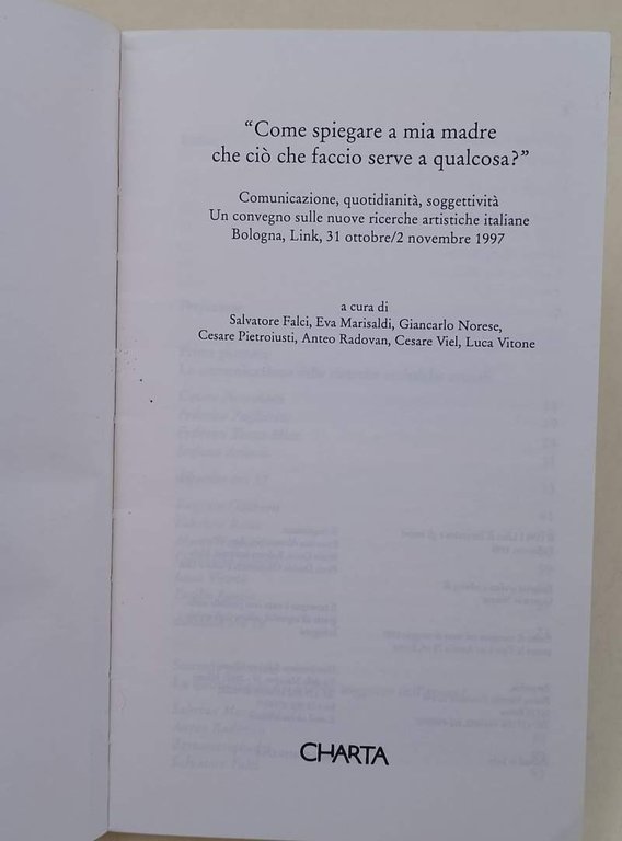PROGETTO ORESTE O(ZERO)/COME SPIEGARE A MIA MADRE CHE CIO' CHE …