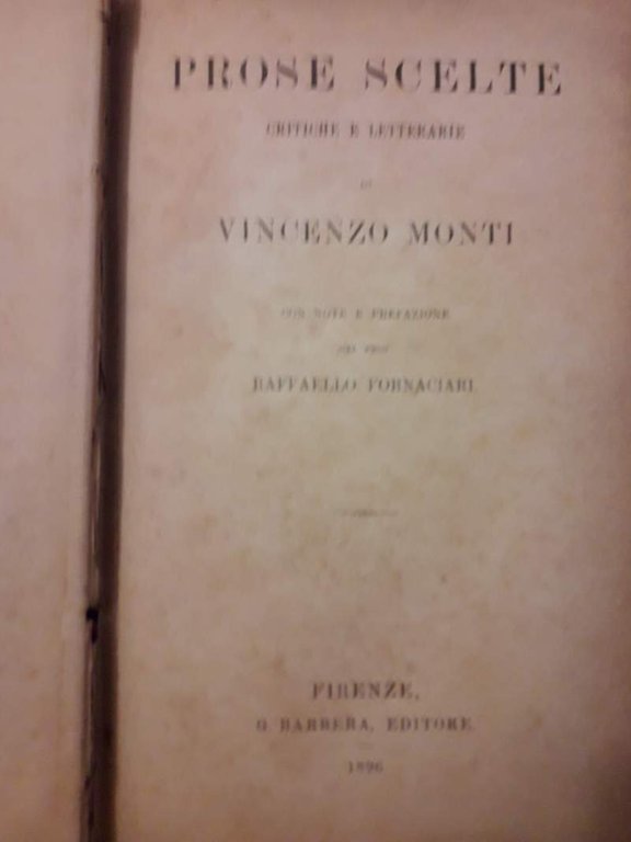 PROSE SCELTE critiche e letterarie (1896)