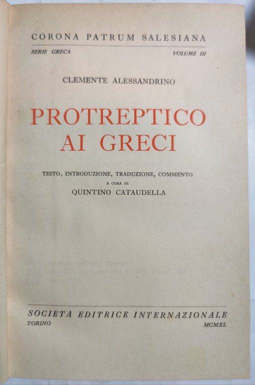 Protreptico ai greci