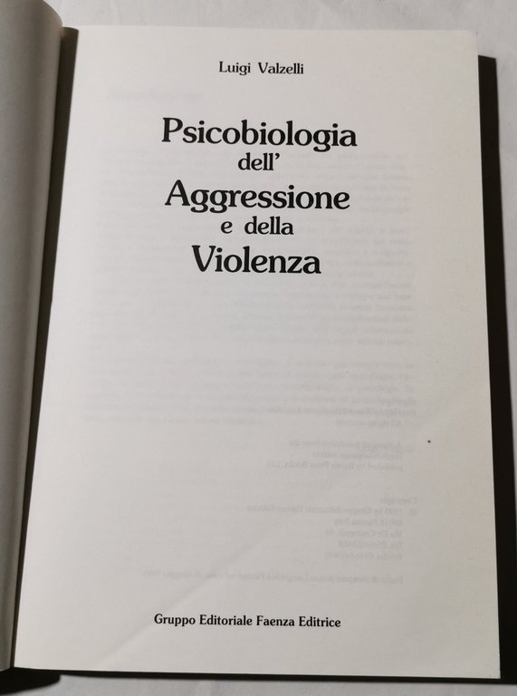 Psicobiologia dell'aggressione e della violenza