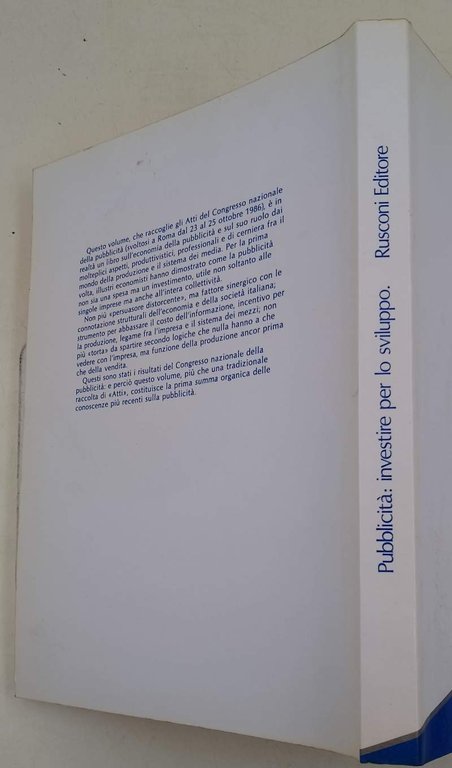 PUBBLICITA': INVESTIRE PER LO SVILUPPO(1987)