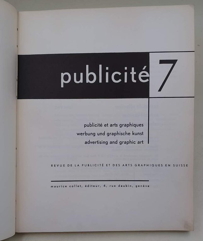 PUBLICITE'-7- PUBLICITE' ET ARTS GRAPHIQUE(fine '50)