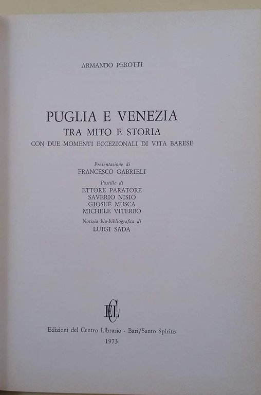 PUGLIA E VENEZIA TRA MITO E STORIA (1973)