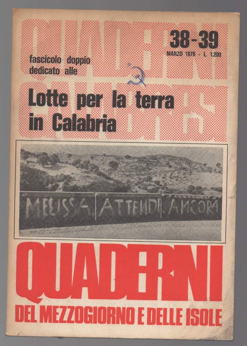 QUADERNI DEL MEZZOGIORNO E DELLE ISOLE Fascicolo doppio dedicato alle …