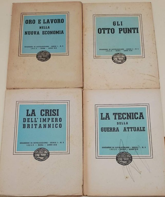 QUADERNI DI DIVULGAZIONE SERIE I N. 2-3-4-5(1940/41)