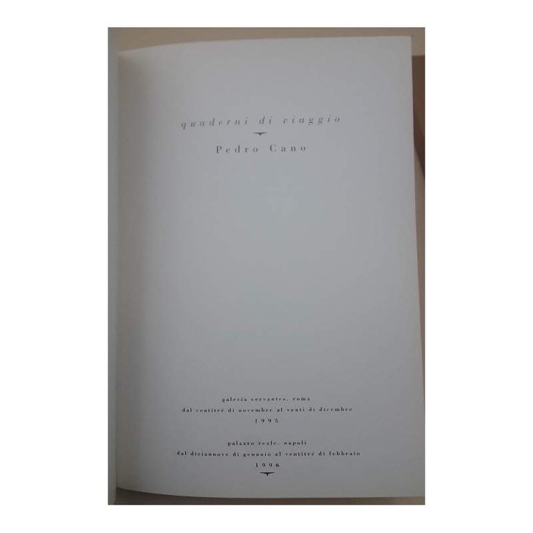 QUADERNI DI VIAGGIO-PEDRO CANO(1995)