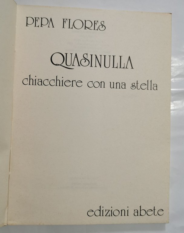 Quasinulla - chiacchere con una stella