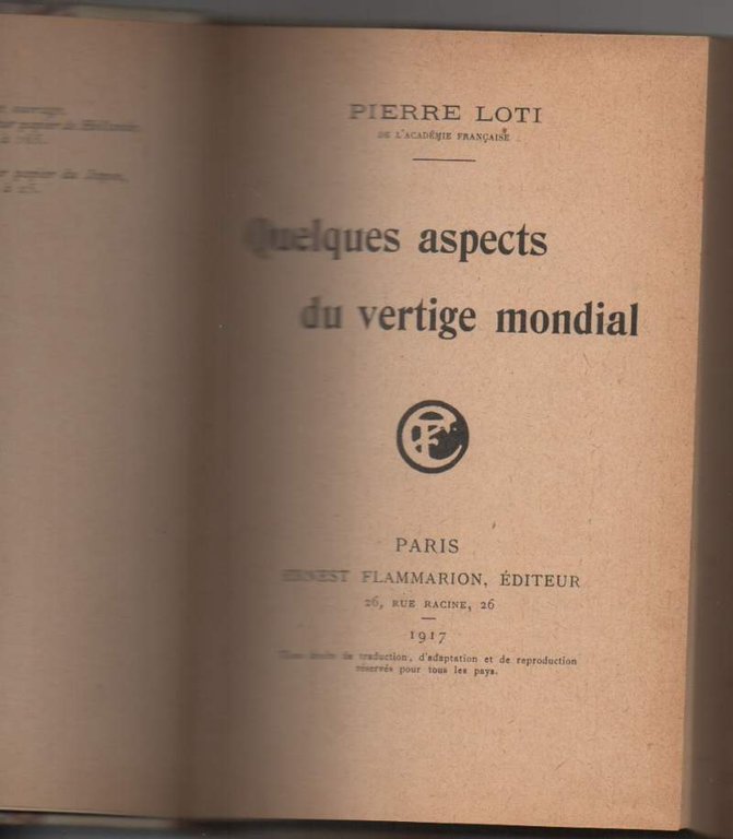 QUEQUES ASPECTS DU VERTIGE MONDIAL (1917)