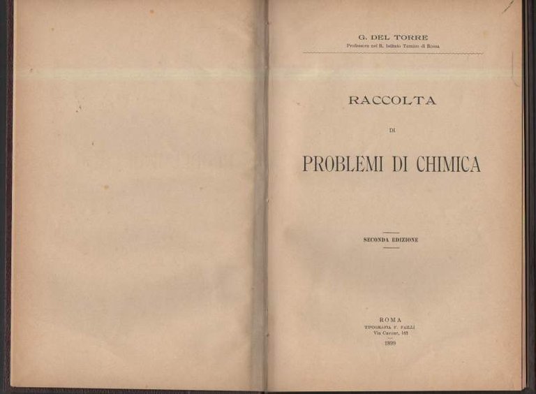 RACCOLTA DI PROBLEMI DI CHIMICA (1899)