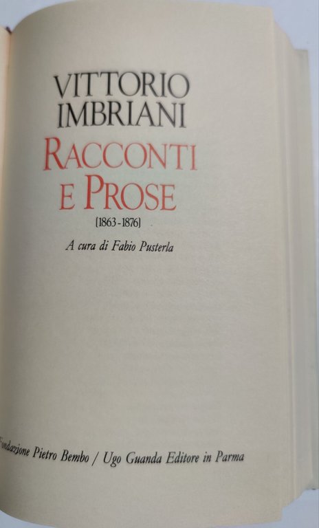 Racconti e prose ( 1863- 1876 )