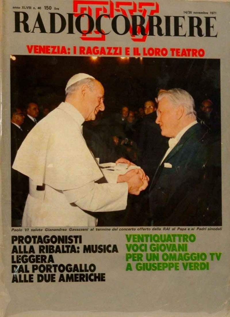 RADIOCORRIERE TV ANNO XLVIII N. 46, 14 - 20 NOVEMBRE …