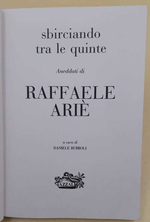 RAFFAELE ARIE'-SBIRCIANDO TRA LE QUINTE(1989)