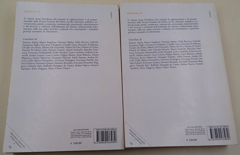 Ragionevolezza e proporzionalità nel diritto contemporaneo- Tomi I e II
