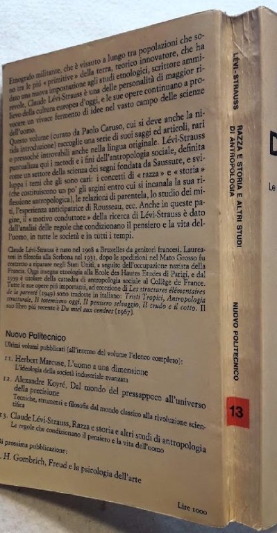 RAZZA E STORIA E ALTRI STUDI DI ANTROPOLOGIA(1967)