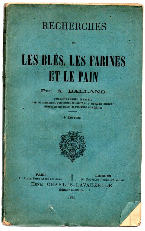 RECHERCHES SUR LES BLES, LES FARINES ET LE PAIN