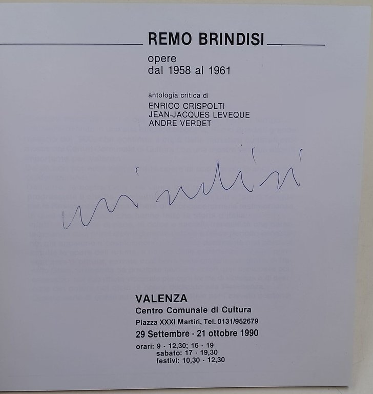 Remo Brindisi-Opere dal 1958 al 1961