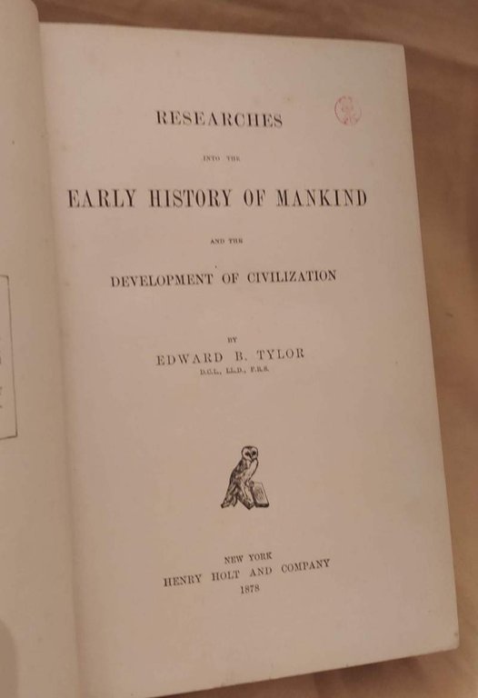 RESEARCHES INTO THE EARLY HISTORY OF MANKIND AND THE DEVELOPMENT …