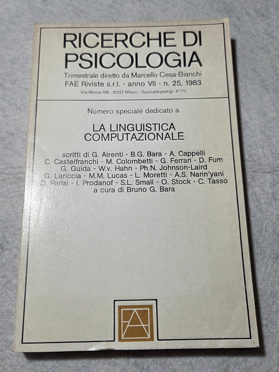 Ricerche di Psicologia - Numero speciale: La linguistica computazionale | Immagine principale