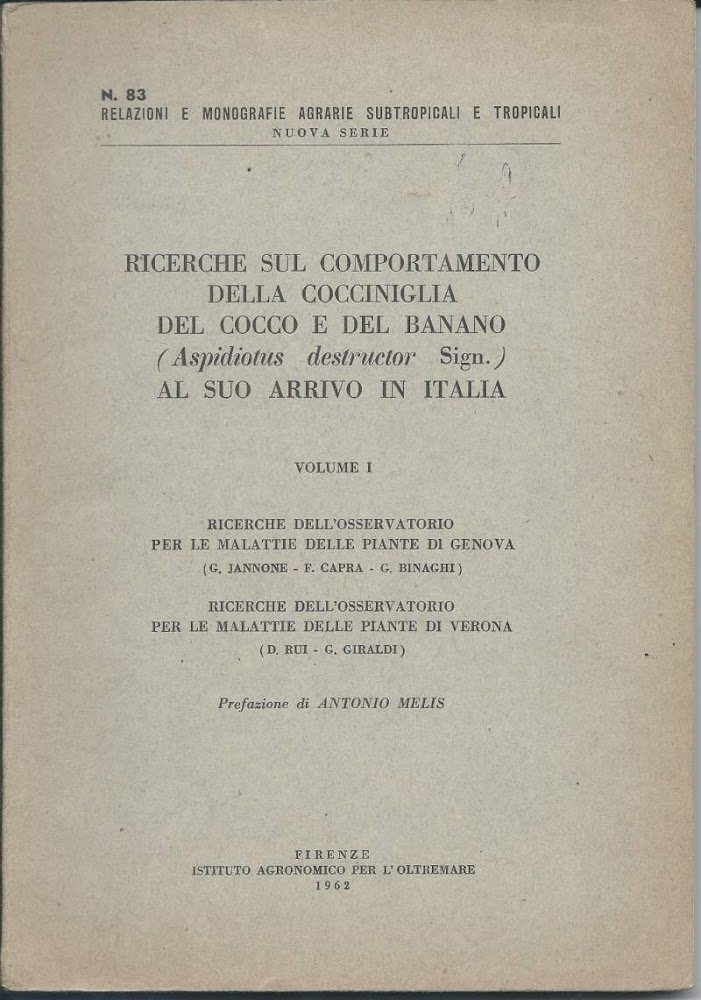 RICERCHE SUL COMPORTAMENTO DELLA COCCINIGLIA DEL COCCO E DEL BANANO … | Immagine principale