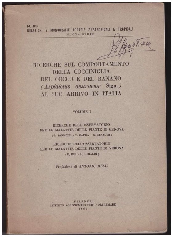 RICERCHE SUL COMPORTAMENTO DELLA COCCINIGLIA DEL COCCO E DEL BANANO …