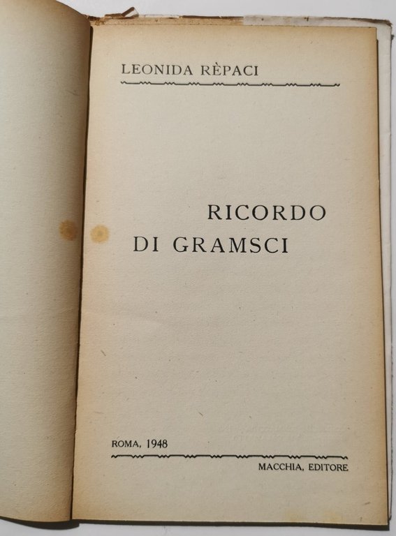 Ricordo di Gramsci