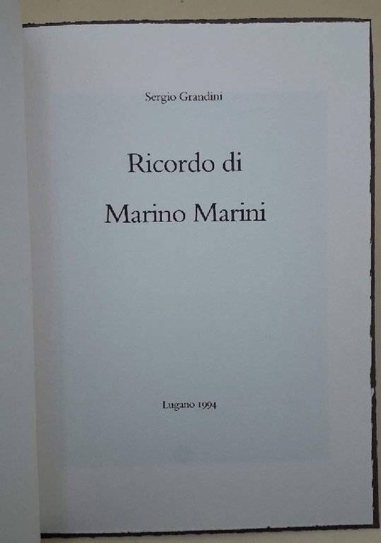 RICORDO DI MARINO MARINI(1994)